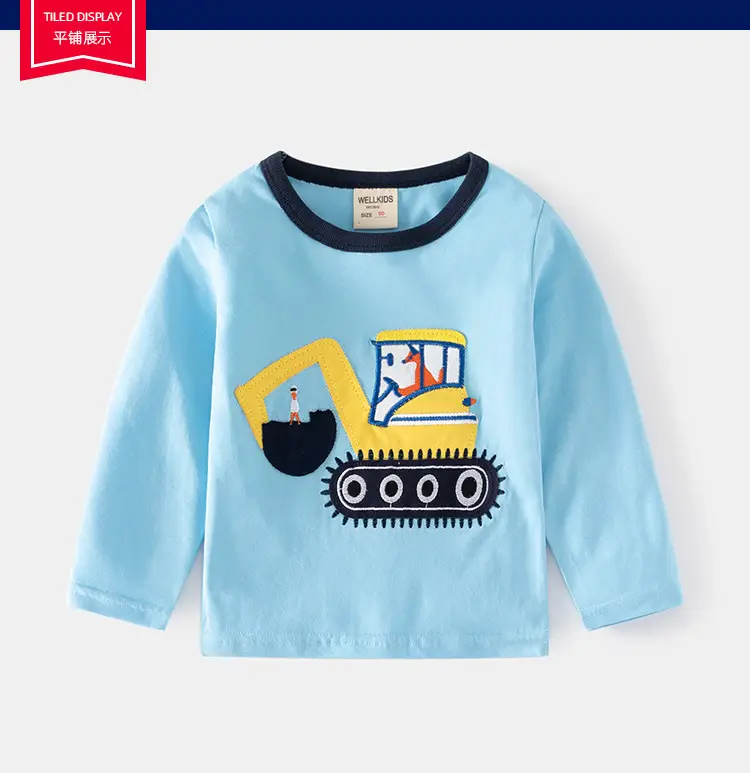 Blue Cartoon Long Sleeve T-Shirt for Boys — feature 6