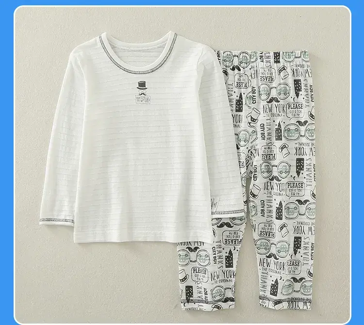Baby Boys Cotton Long Sleeve Suit White Graphic Pants — feature 12