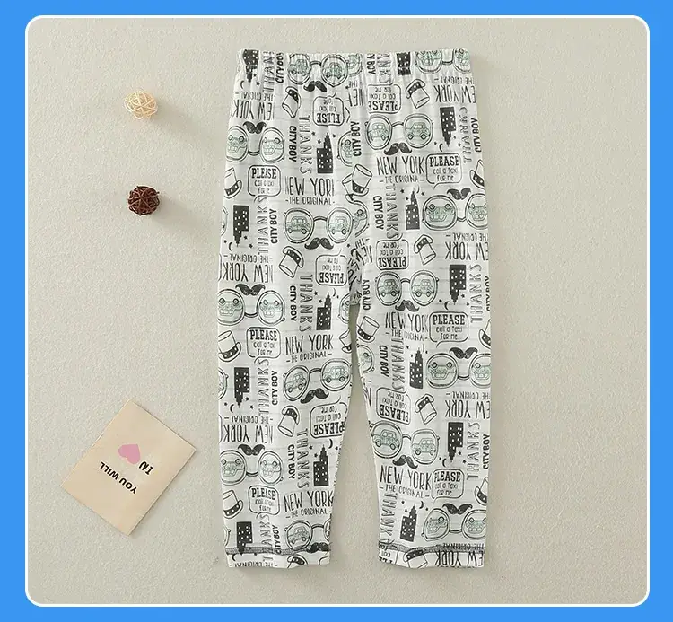 Baby Boys Cotton Long Sleeve Suit White Graphic Pants — feature 20