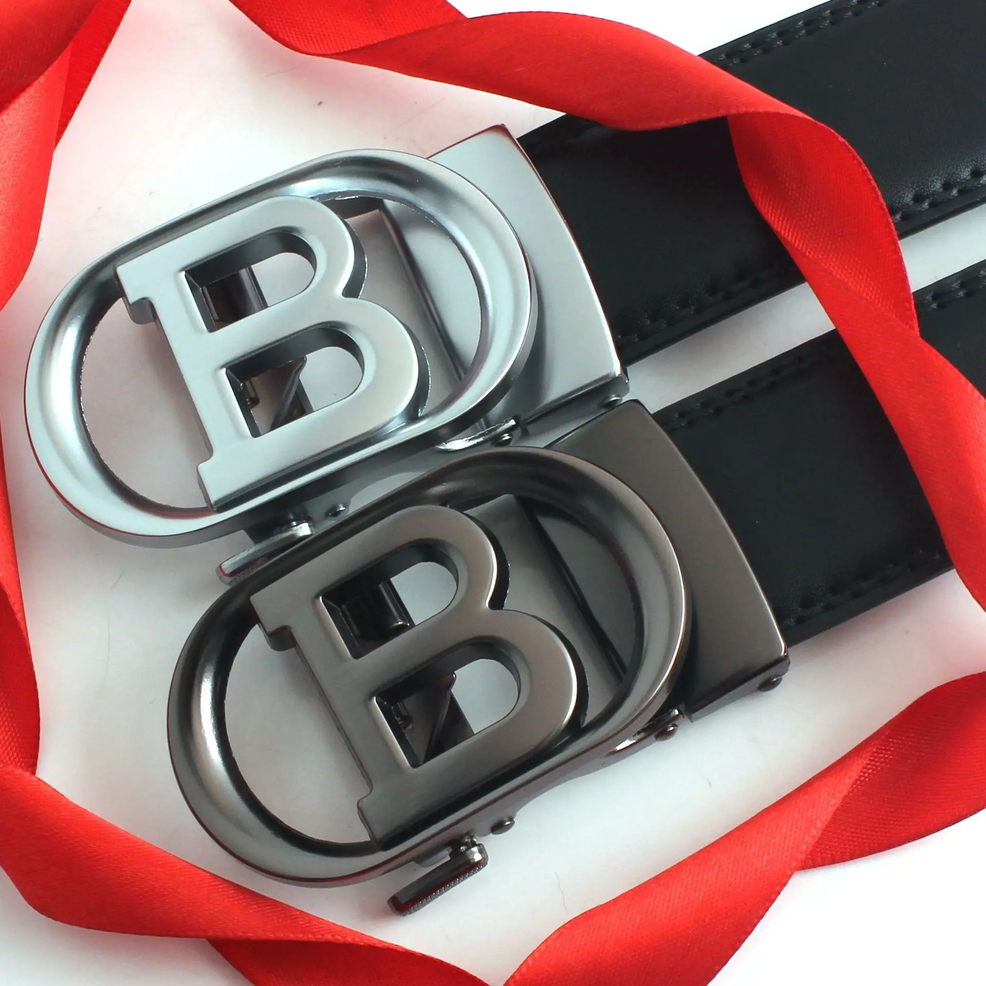 Hongsheng Men's Genuine Leather Letter B Belt - Image 6