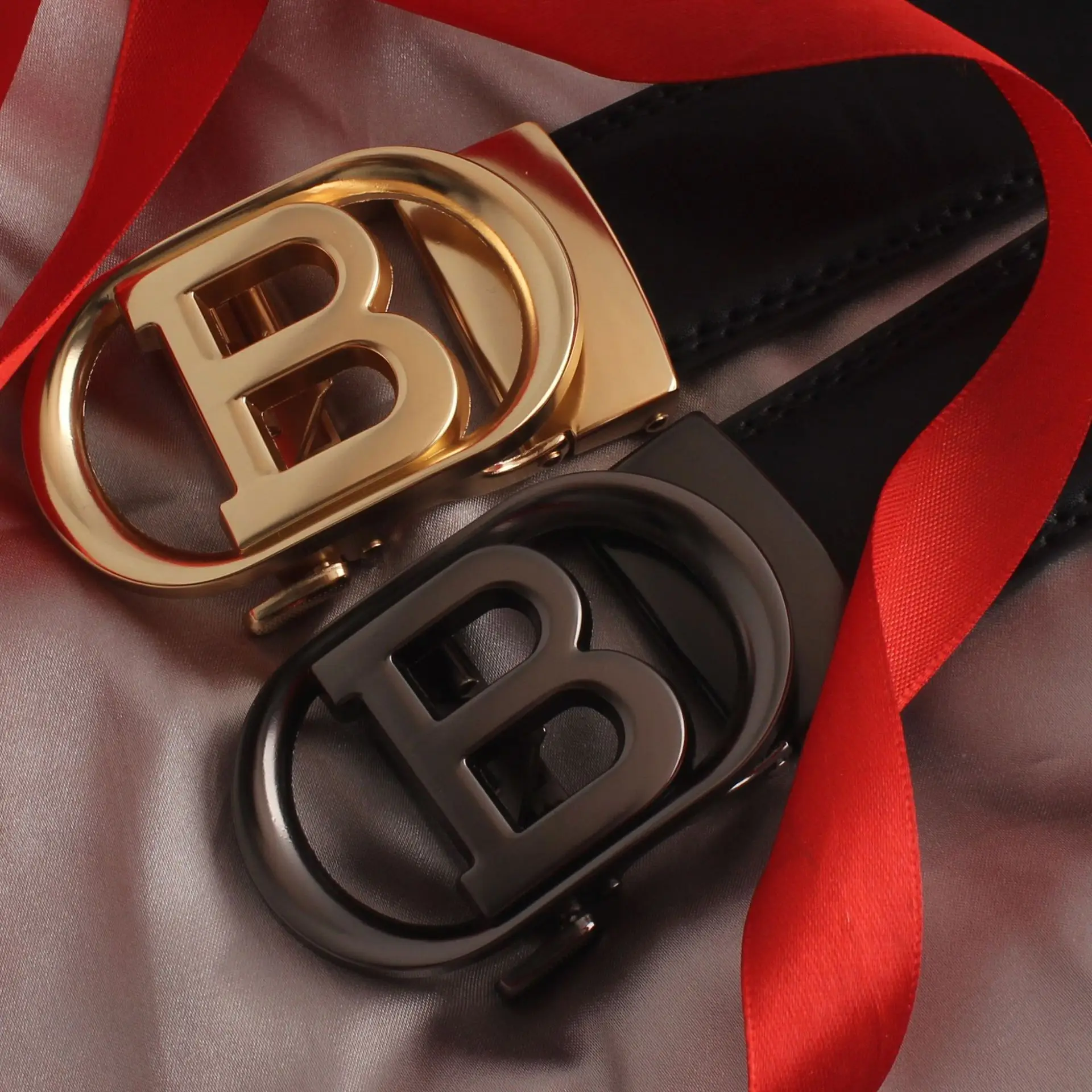 Hongsheng Men's Genuine Leather Letter B Belt - Image 7