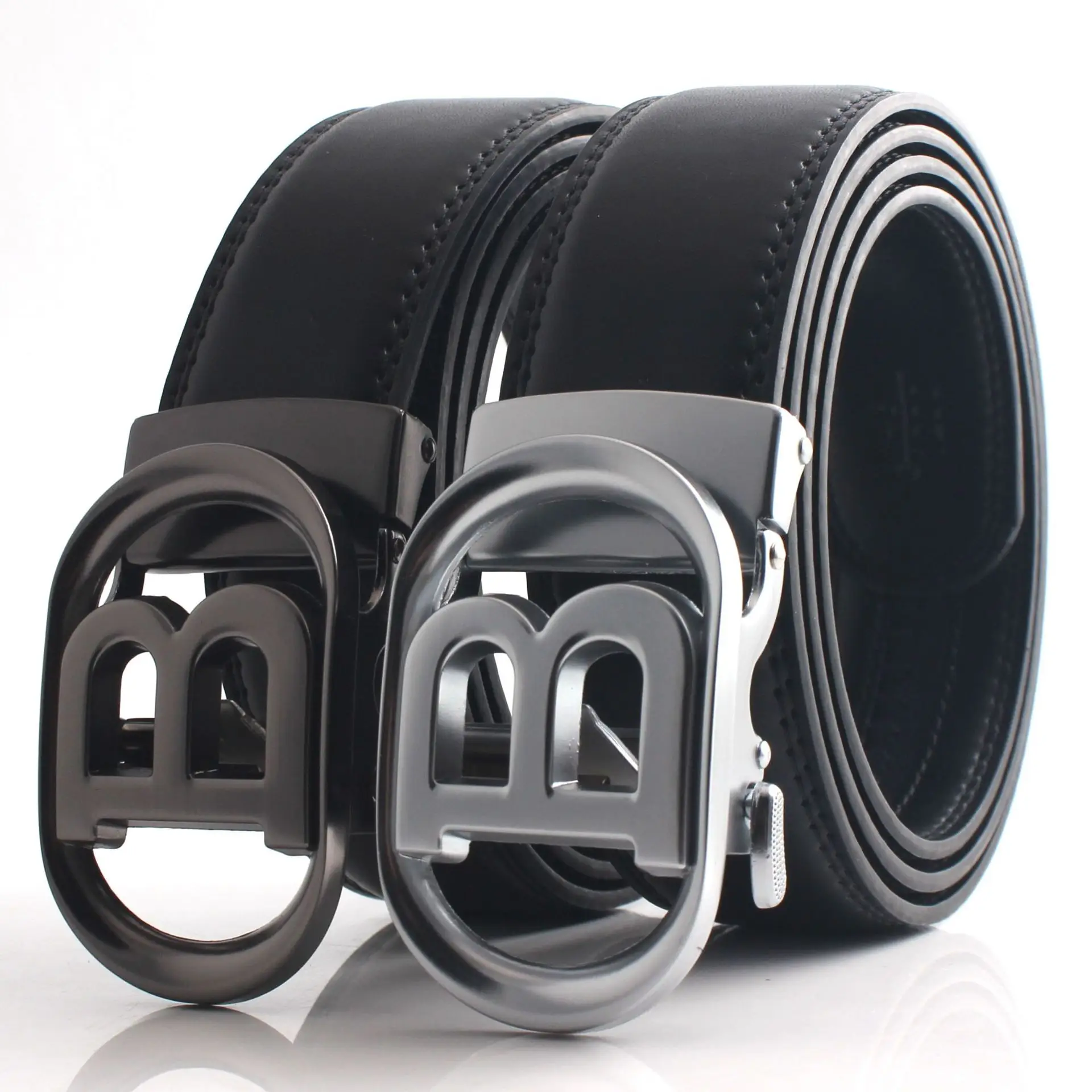 Hongsheng Men's Genuine Leather Letter B Belt — feature 2