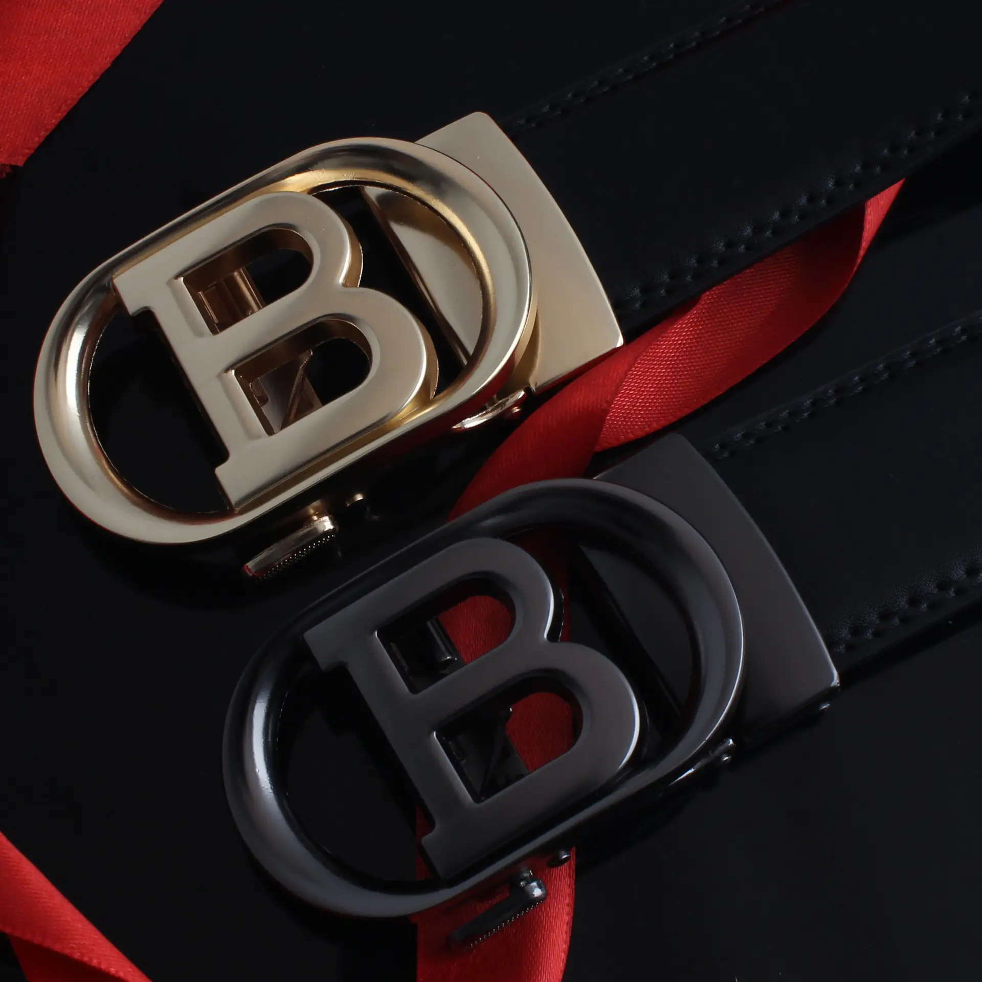 Hongsheng Men's Genuine Leather Letter B Belt — feature 3