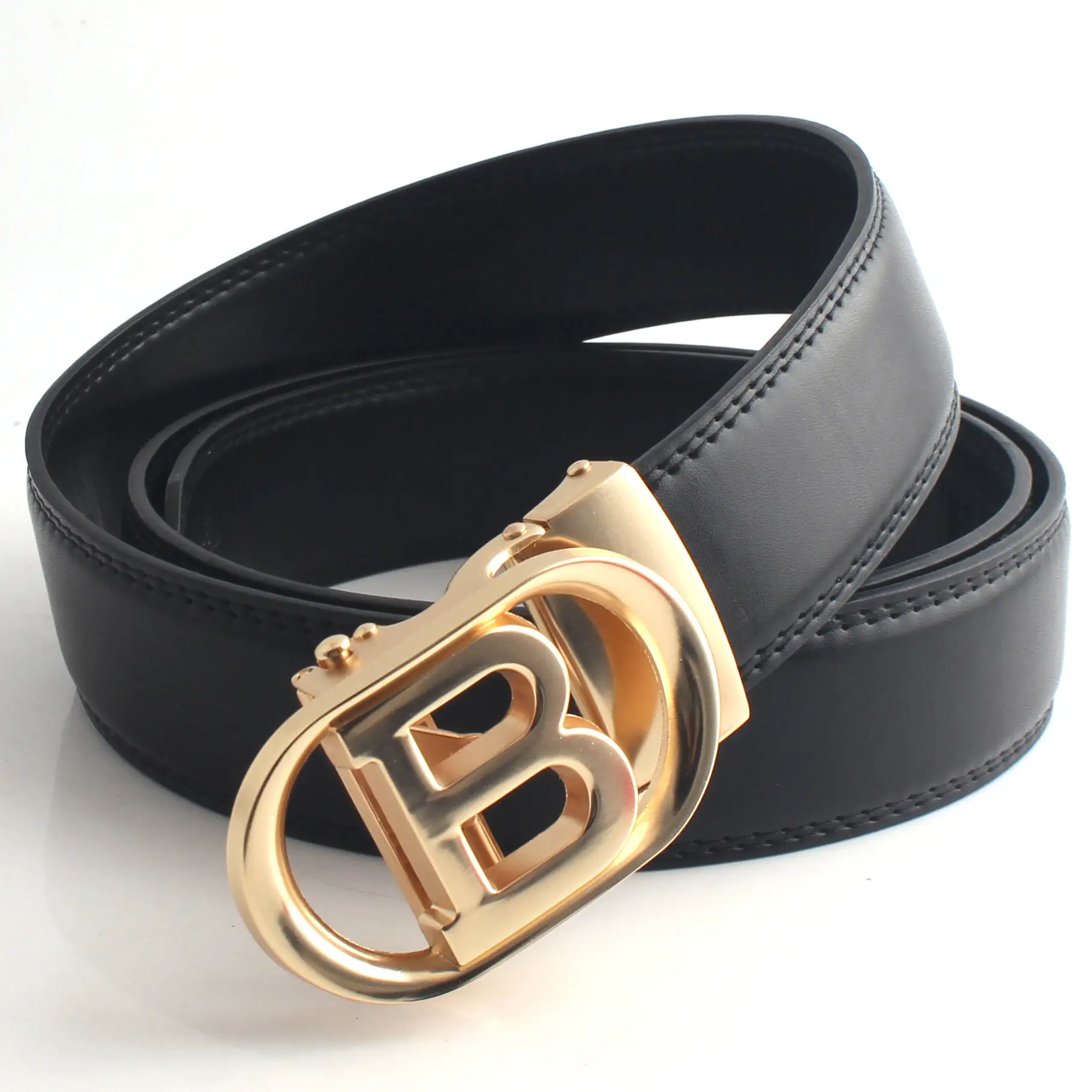 Hongsheng Men's Genuine Leather Letter B Belt