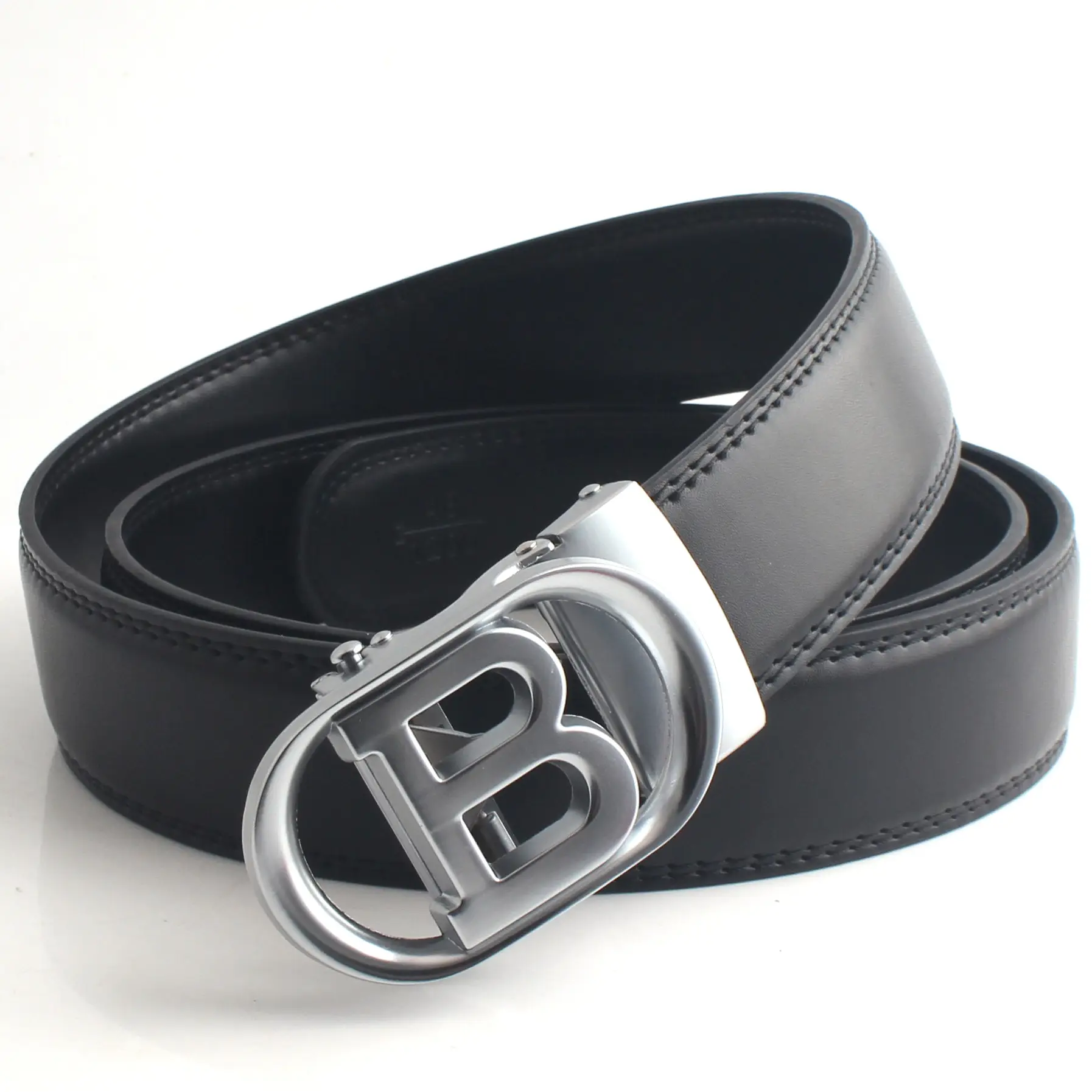 Hongsheng Men's Genuine Leather Letter B Belt - Image 2