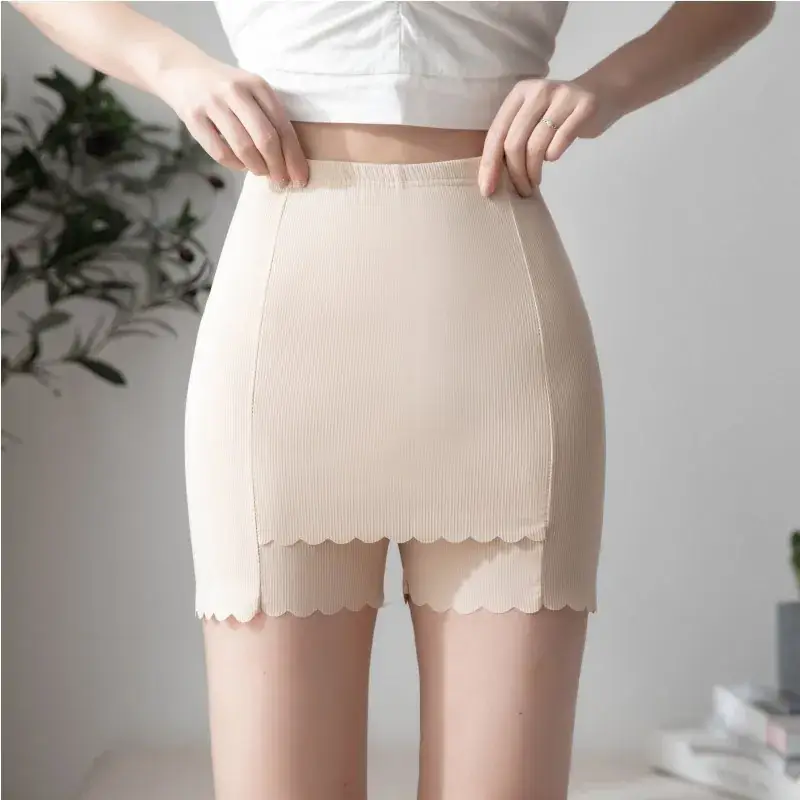 Ice Silk Safety Pants Women's Non-Curling Summer Leggings Large - Image 5