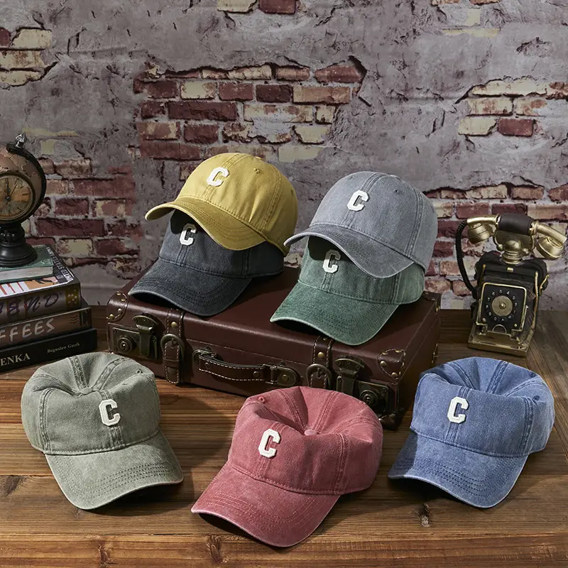 Vintage Wash Cap Children Men's Old Hong Kong Artistic Washed Baseball Cap - Image 14