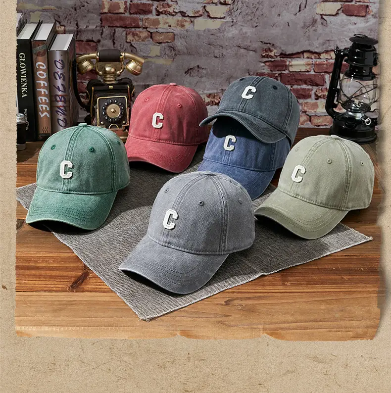 Vintage Wash Cap Children Men's Old Hong Kong Artistic Washed Baseball Cap — feature 3