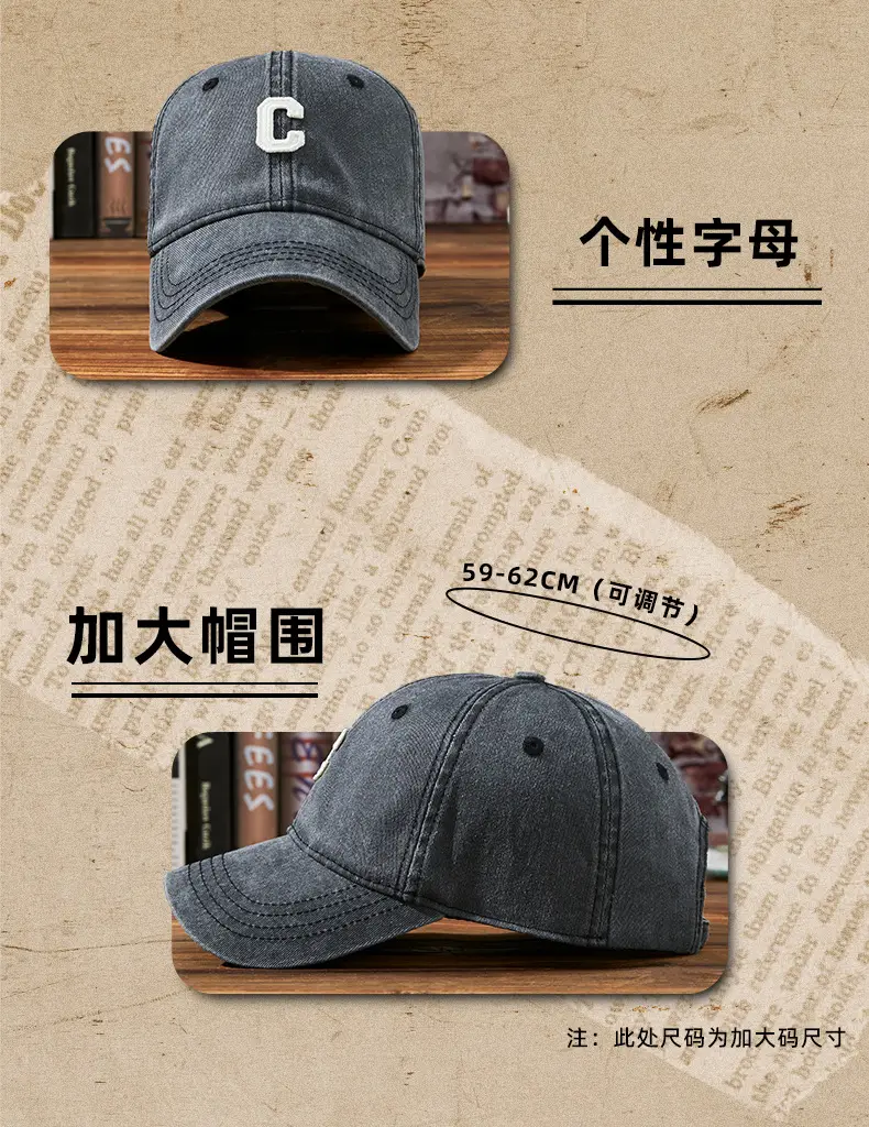 Vintage Wash Cap Children Men's Old Hong Kong Artistic Washed Baseball Cap — feature 4