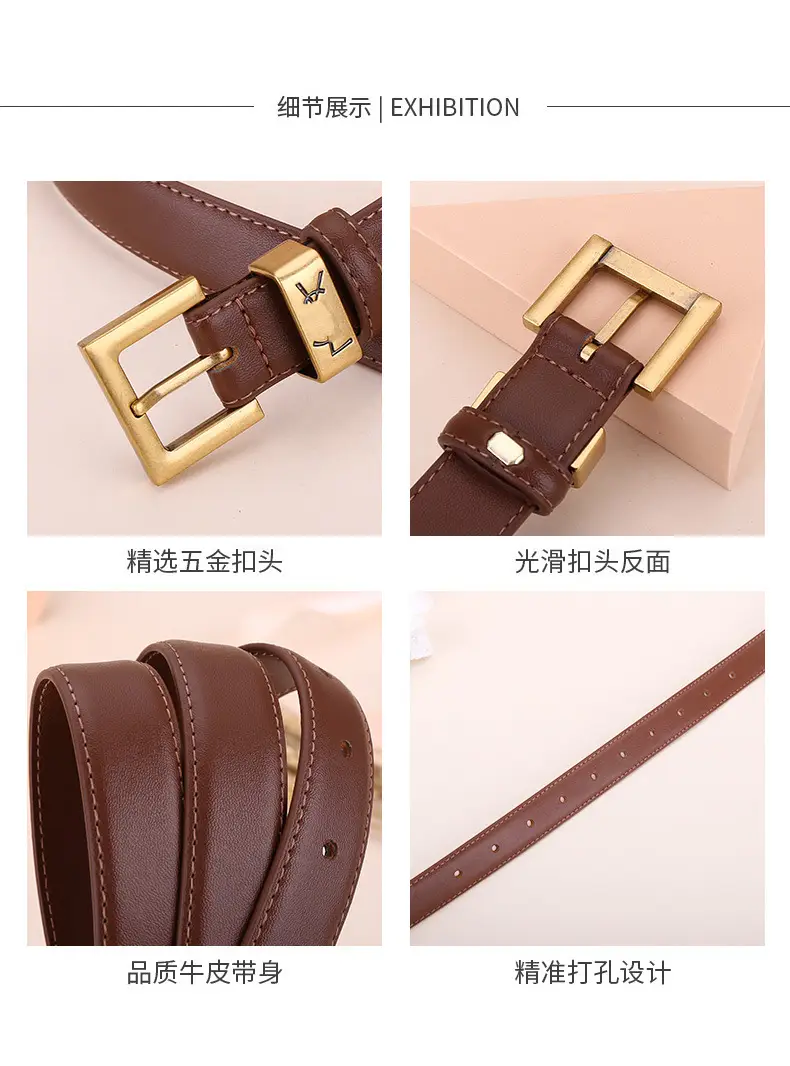 Women's Brown Poplar Shulin Buckle Belt β feature 11