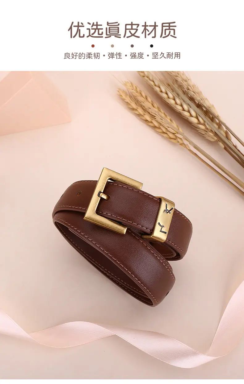 Women's Brown Poplar Shulin Buckle Belt β feature 4