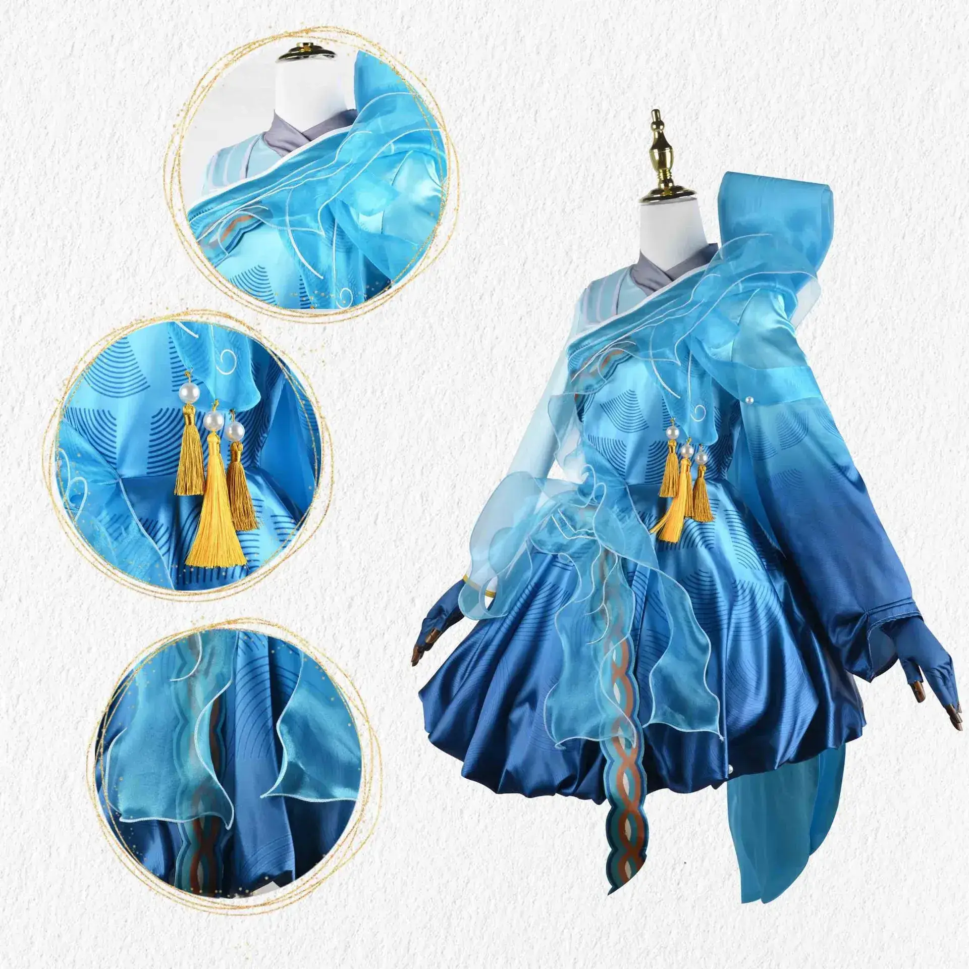Blue Sutra Tassel Cosplay Set for Girls
