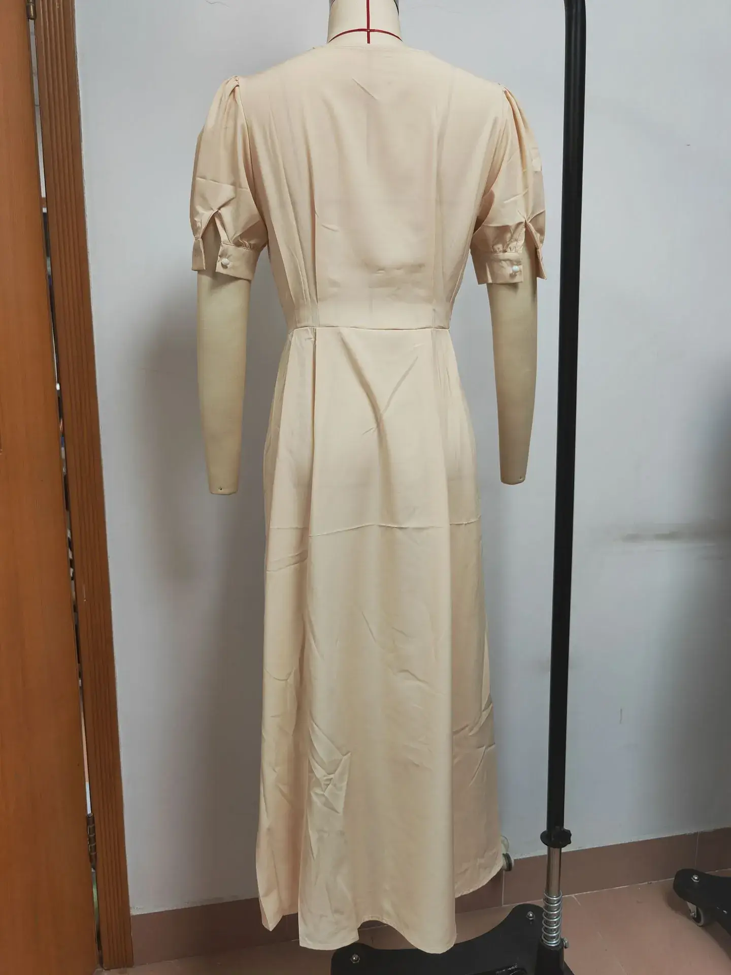 2024 Summer Turquoise Button Midi Dress with High Waist — feature 20