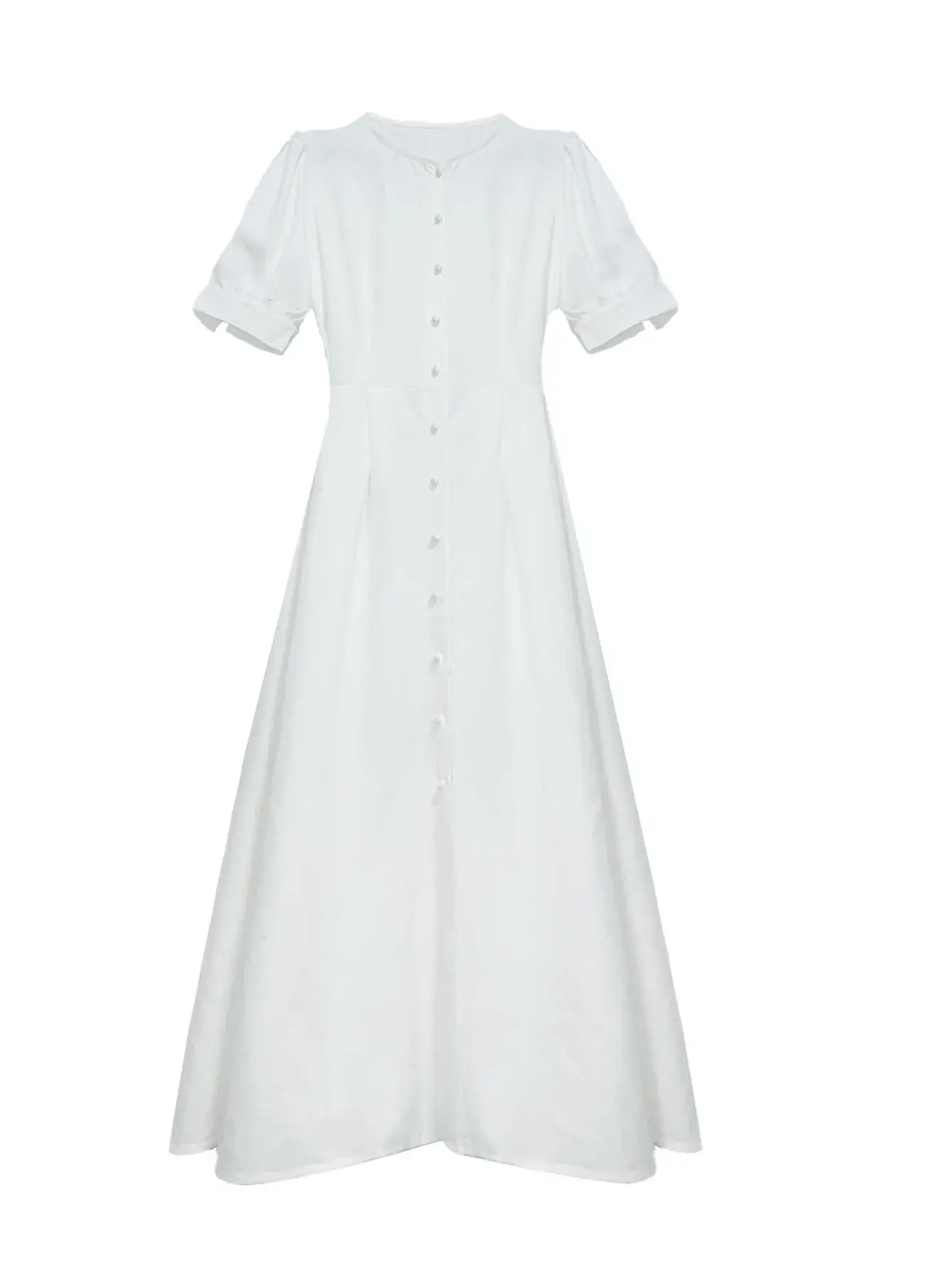 2024 Summer Turquoise Button Midi Dress with High Waist — feature 25