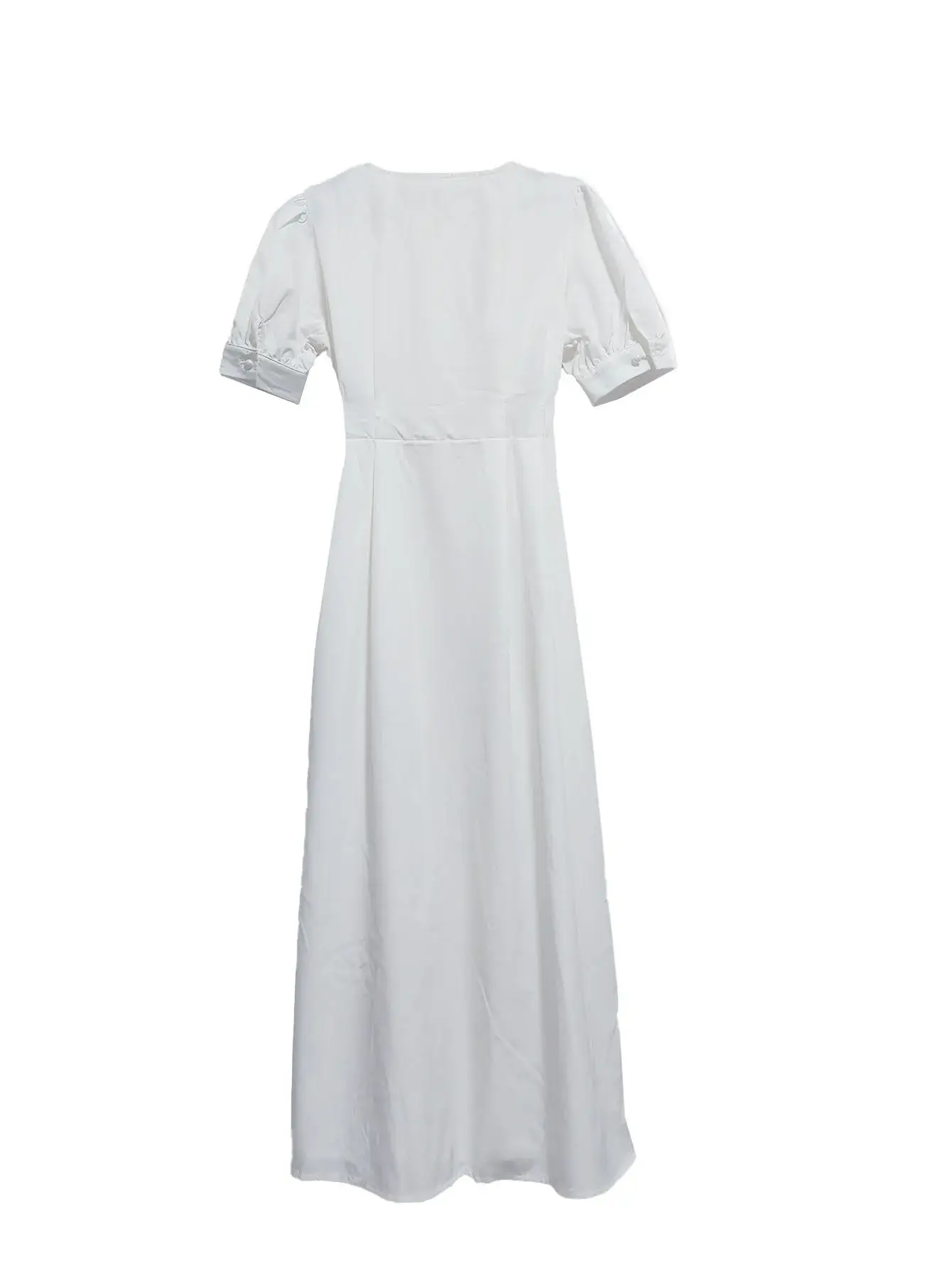 2024 Summer Turquoise Button Midi Dress with High Waist — feature 26