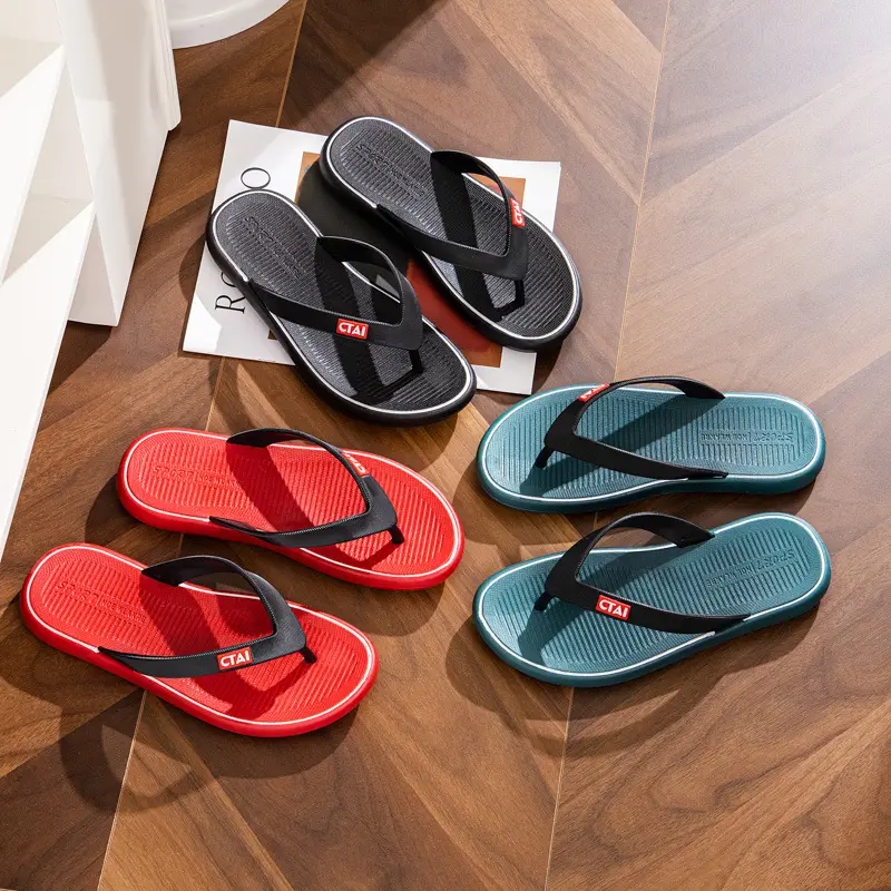 New Men's Casual Flip Flops Summer Non-Slip Teal
