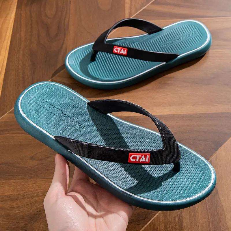 New Men's Casual Flip Flops Summer Non-Slip Teal