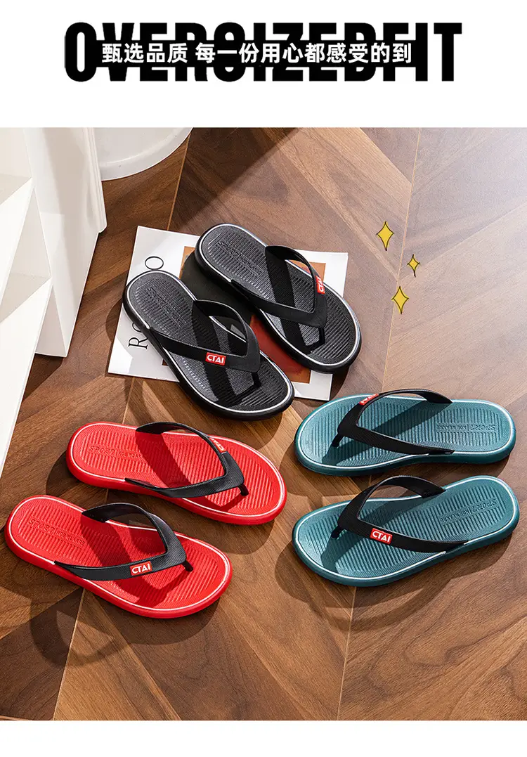 New Men's Casual Flip Flops Summer Non-Slip Teal — feature 14
