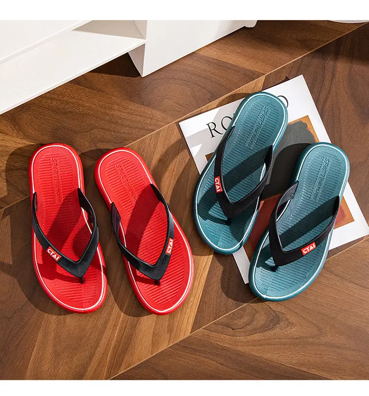 New Men's Casual Flip Flops Summer Non-Slip Teal — feature 16