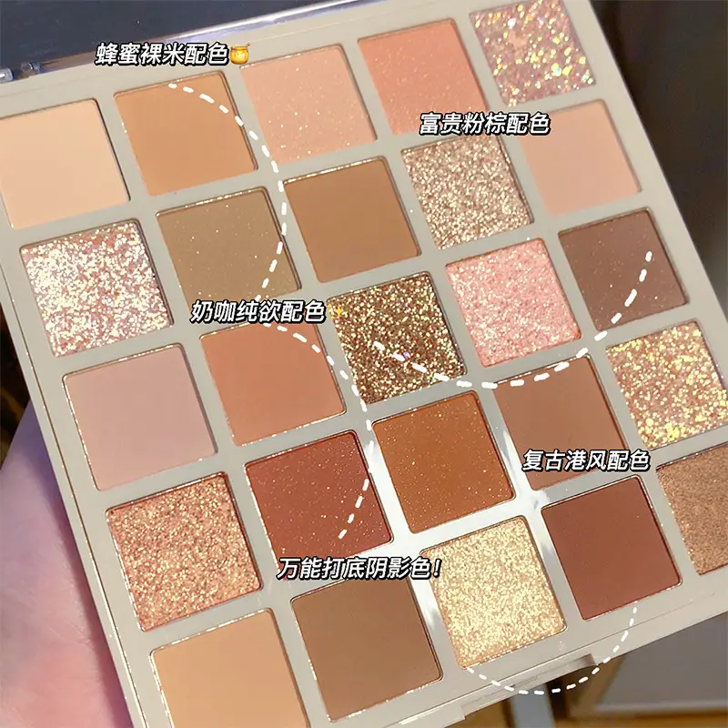 25-Color Eye Shadow Palette with Glitter Sequins - Image 4