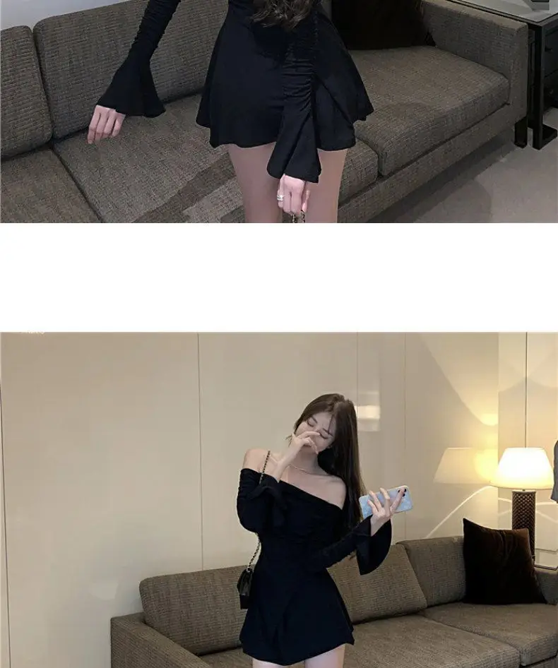 2023 Summer Spice Girl Off-Shoulder Slimming Dress for Women — feature 11