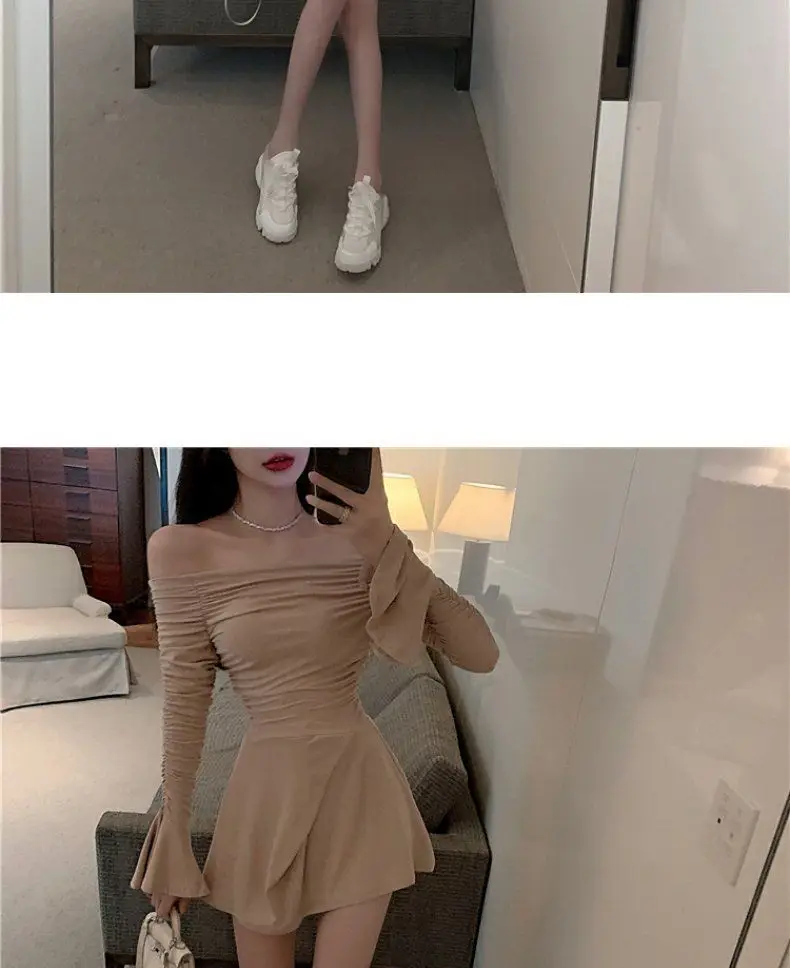 2023 Summer Spice Girl Off-Shoulder Slimming Dress for Women — feature 12