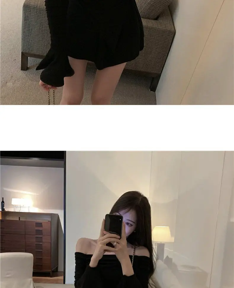 2023 Summer Spice Girl Off-Shoulder Slimming Dress for Women — feature 2