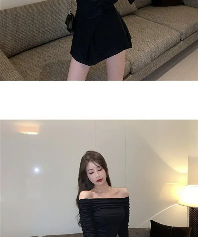 2023 Summer Spice Girl Off-Shoulder Slimming Dress for Women — feature 6