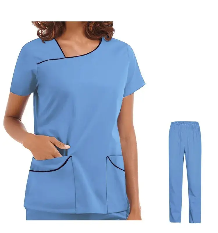 Women's Hand Washing Short Sleeve T-Shirt with Purple Embroidery