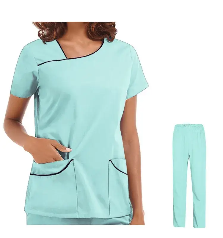 Women's Hand Washing Short Sleeve T-Shirt with Purple Embroidery