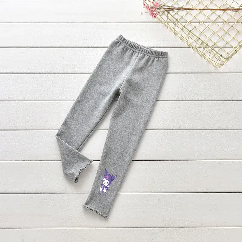 Pink Cotton Korean Style Baby Ear Leggings for Girls