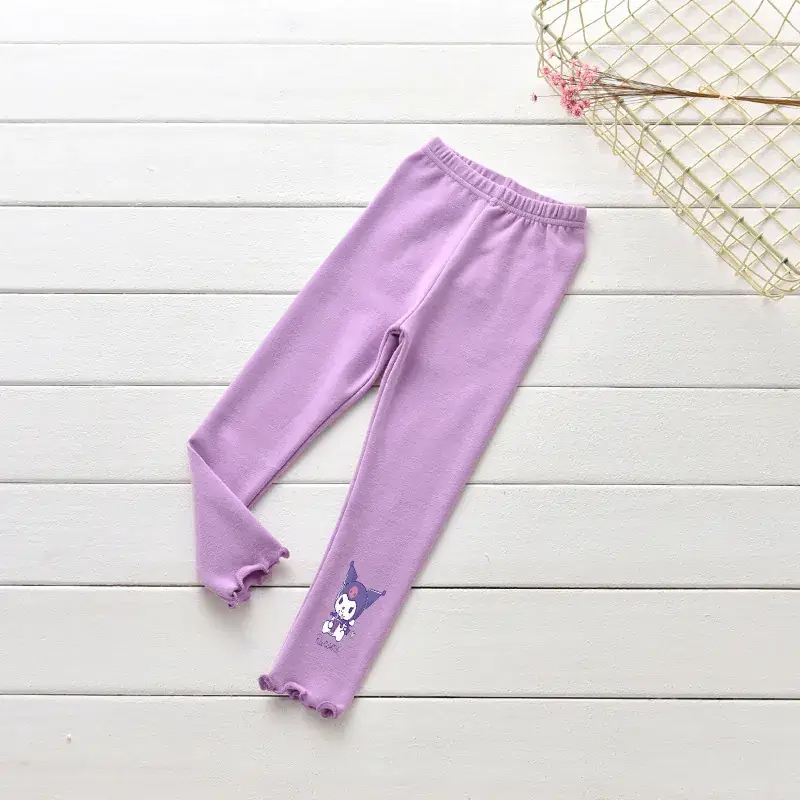 Pink Cotton Korean Style Baby Ear Leggings for Girls