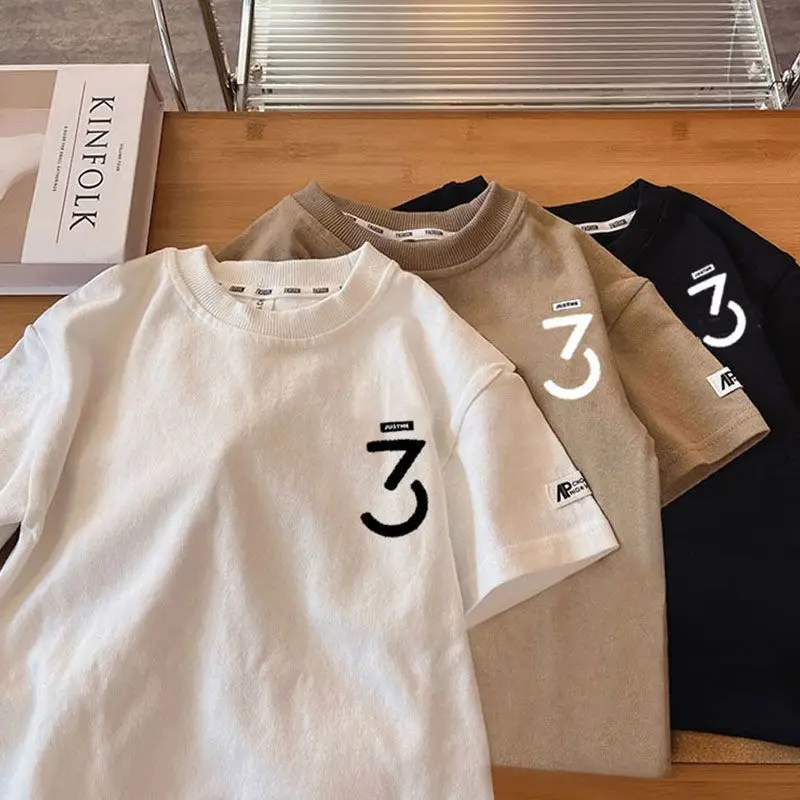 Boys Cotton T-Shirt Short Sleeve Summer Cool Style - Image 19