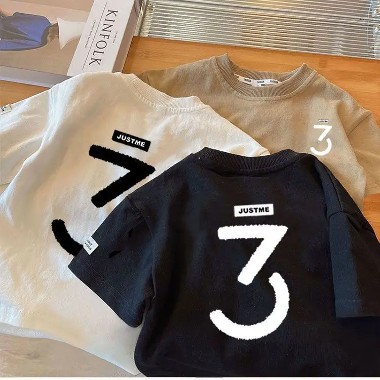Boys Cotton T-Shirt Short Sleeve Summer Cool Style — feature 2