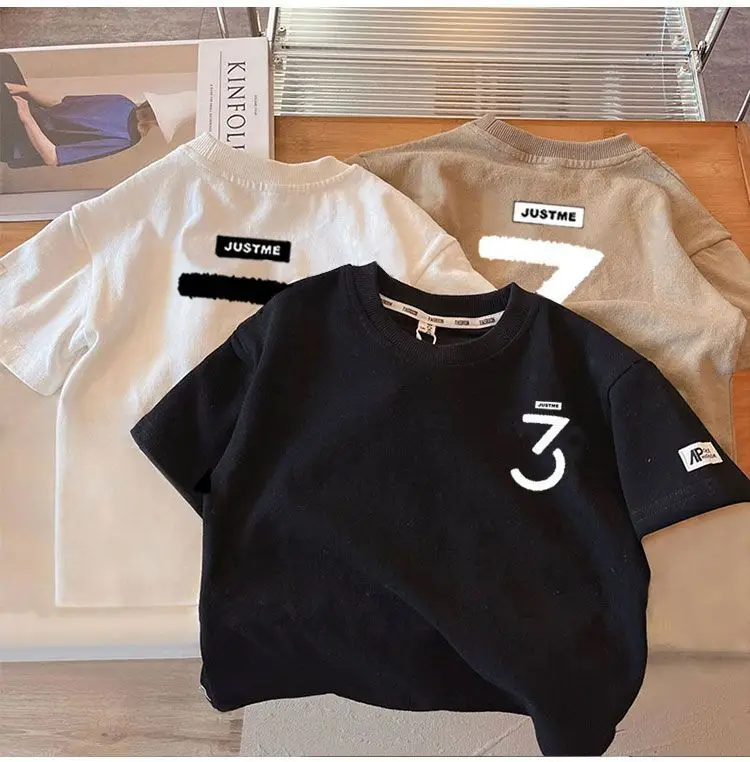 Boys Cotton T-Shirt Short Sleeve Summer Cool Style — feature 3