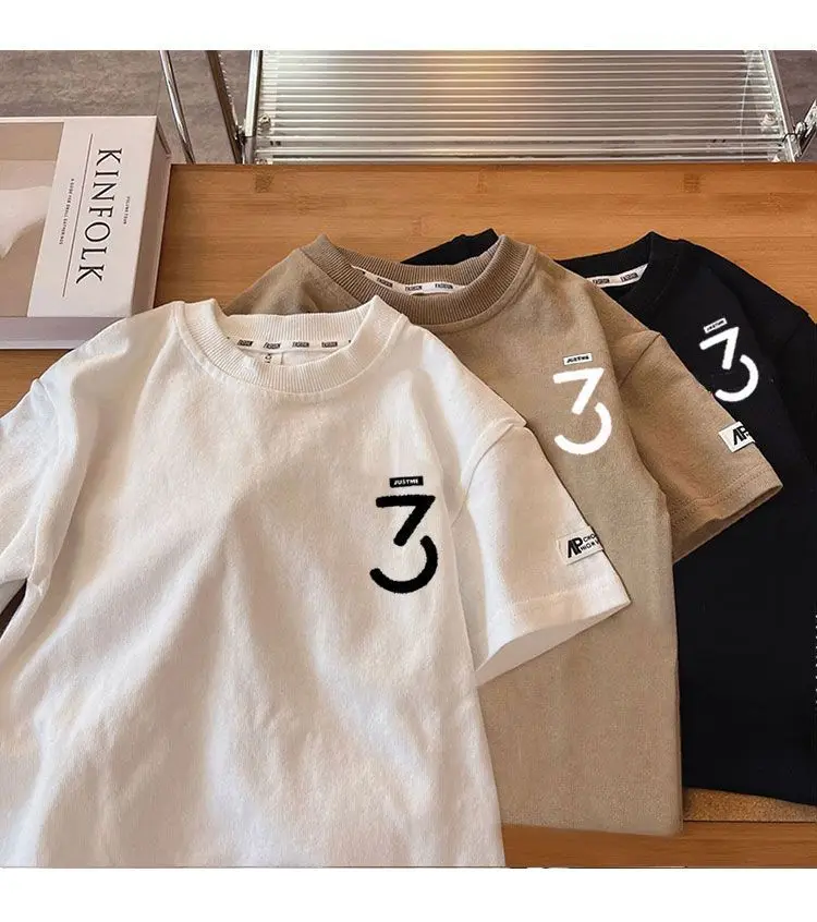 Boys Cotton T-Shirt Short Sleeve Summer Cool Style — feature 4