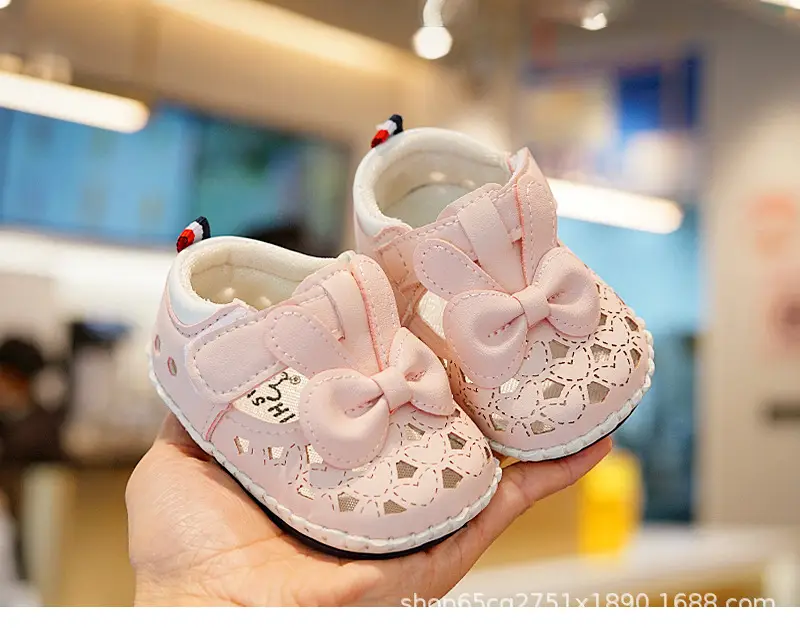 White Bow Baby Sandals for Girls Non-Slip Sole — feature 5