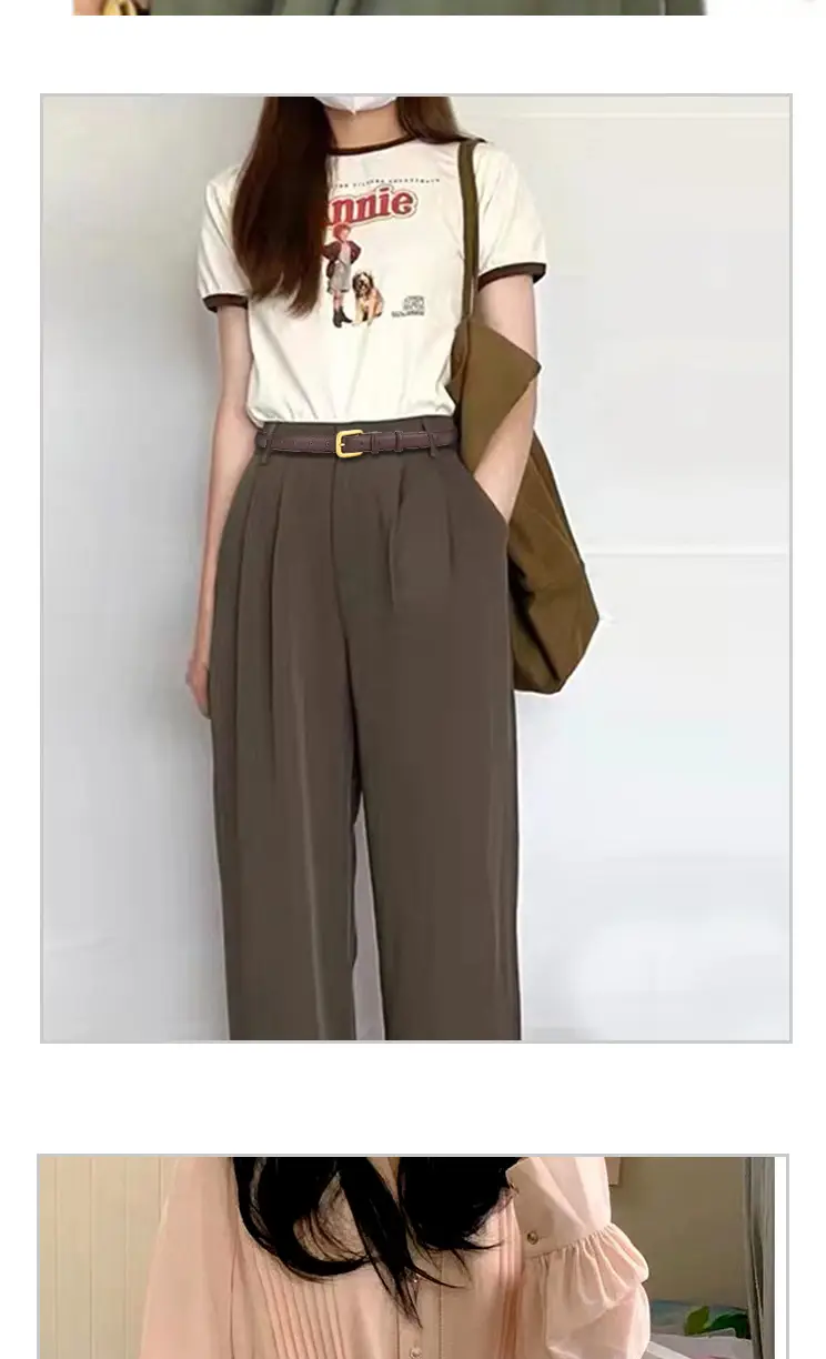 Women's Brown Genuine Leather Belt with Gold Buckle — feature 2