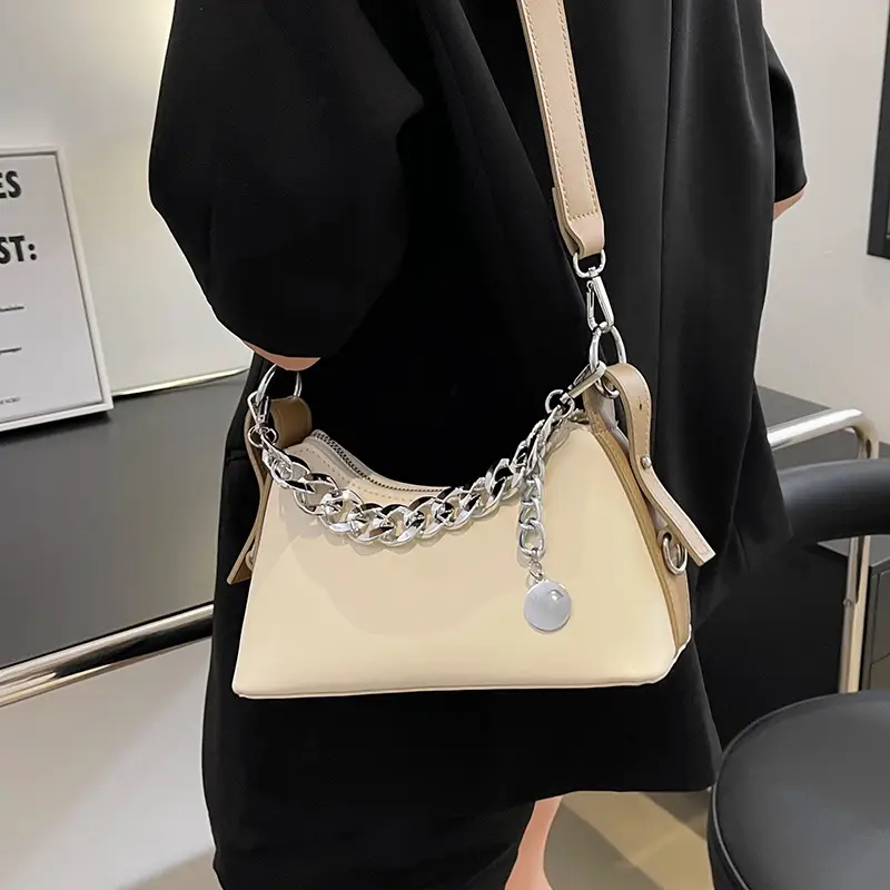 Women's Cream Chain Shoulder Messenger Bag 2023 - Image 5