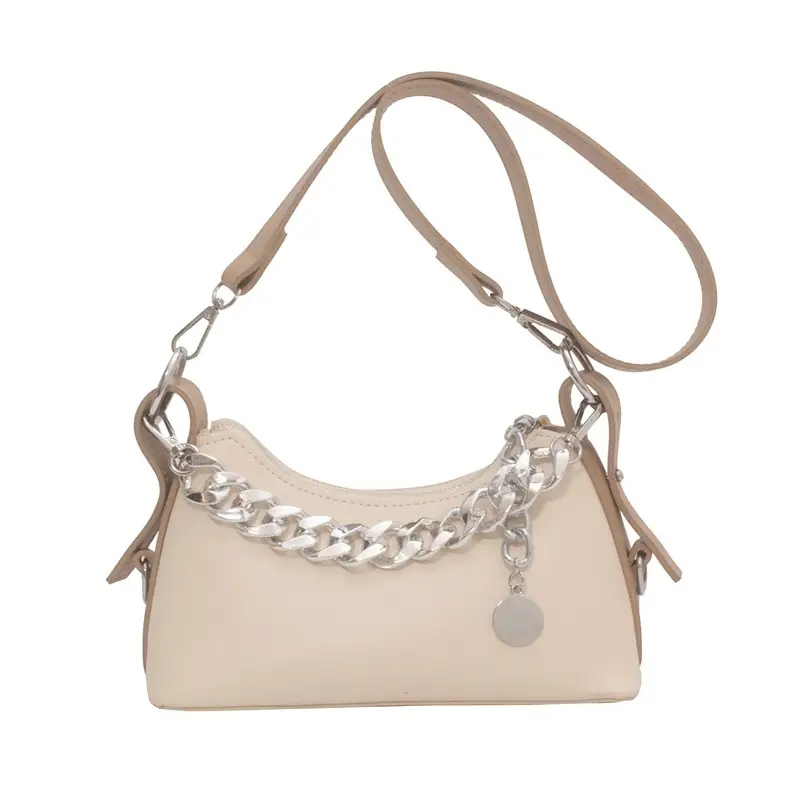 Women's Cream Chain Shoulder Messenger Bag 2023 - Image 8