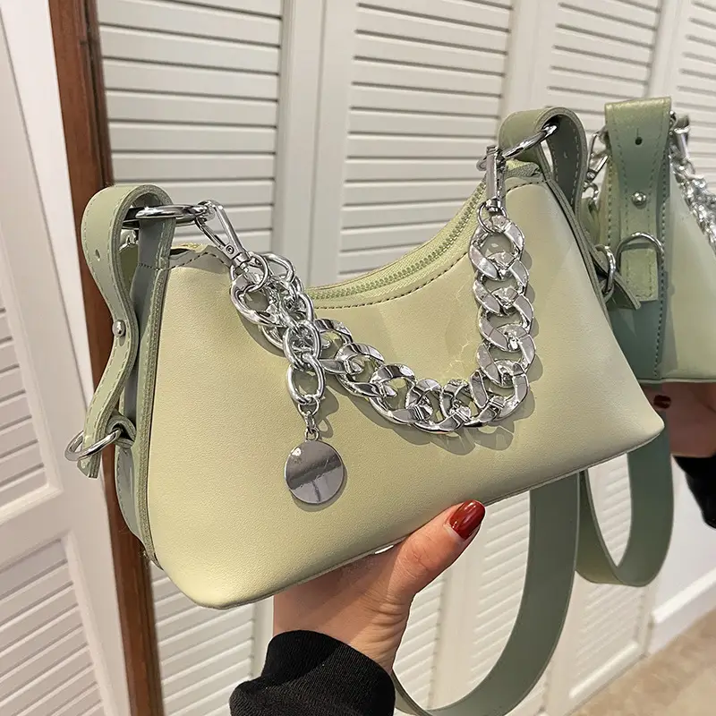 Women's Cream Chain Shoulder Messenger Bag 2023 - Image 3