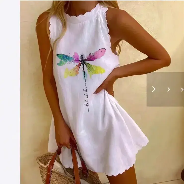 White Heart Print Flounce Nightwear for Women - Image 3