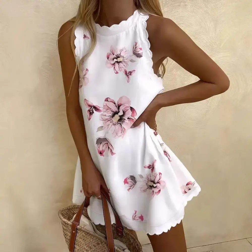 White Heart Print Flounce Nightwear for Women - Image 5