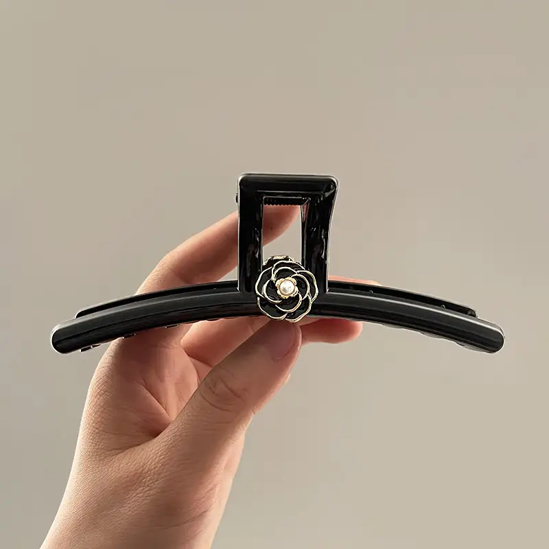 Star Camellia High-end Hair Clip Black Large - Image 6