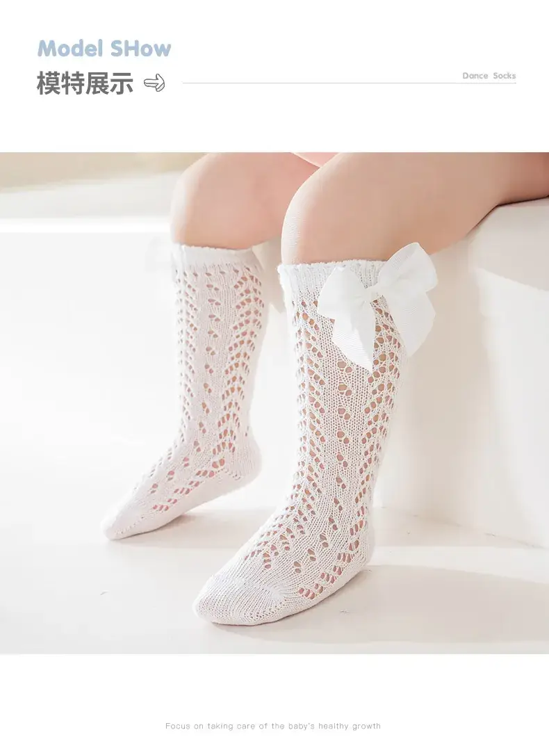 Pink Bow Knitted Summer Socks for Girls — feature 11