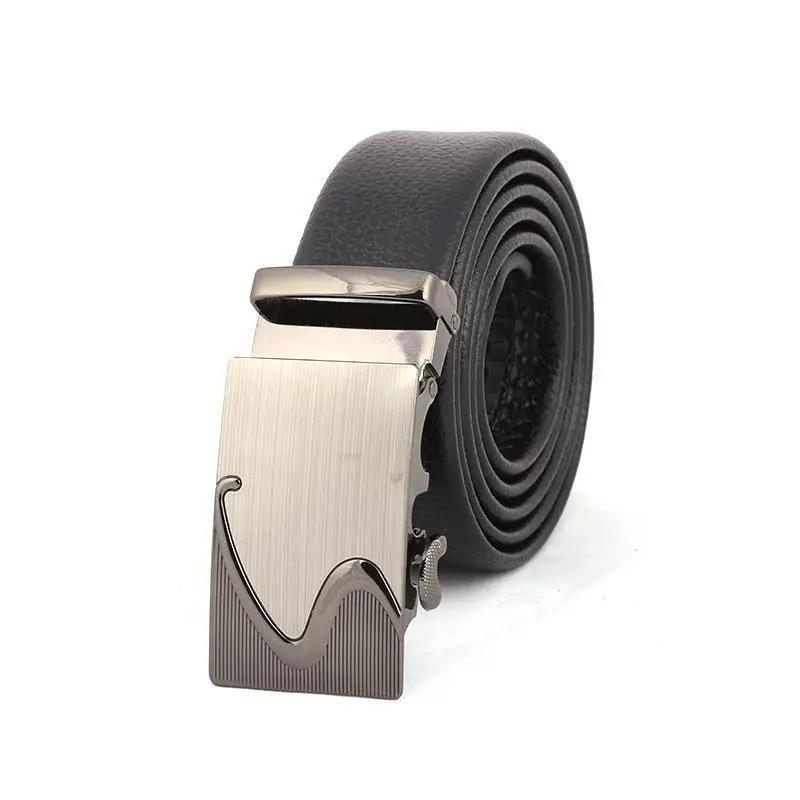 Men's Stainless Steel Belt with Black Leather Strap - Image 11