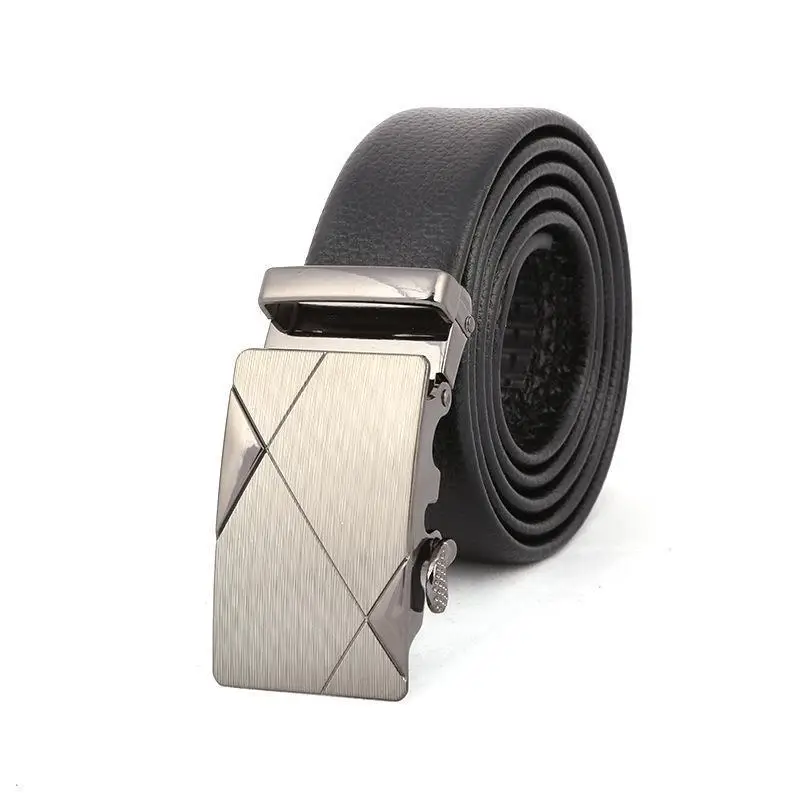 Men's Stainless Steel Belt with Black Leather Strap - Image 7