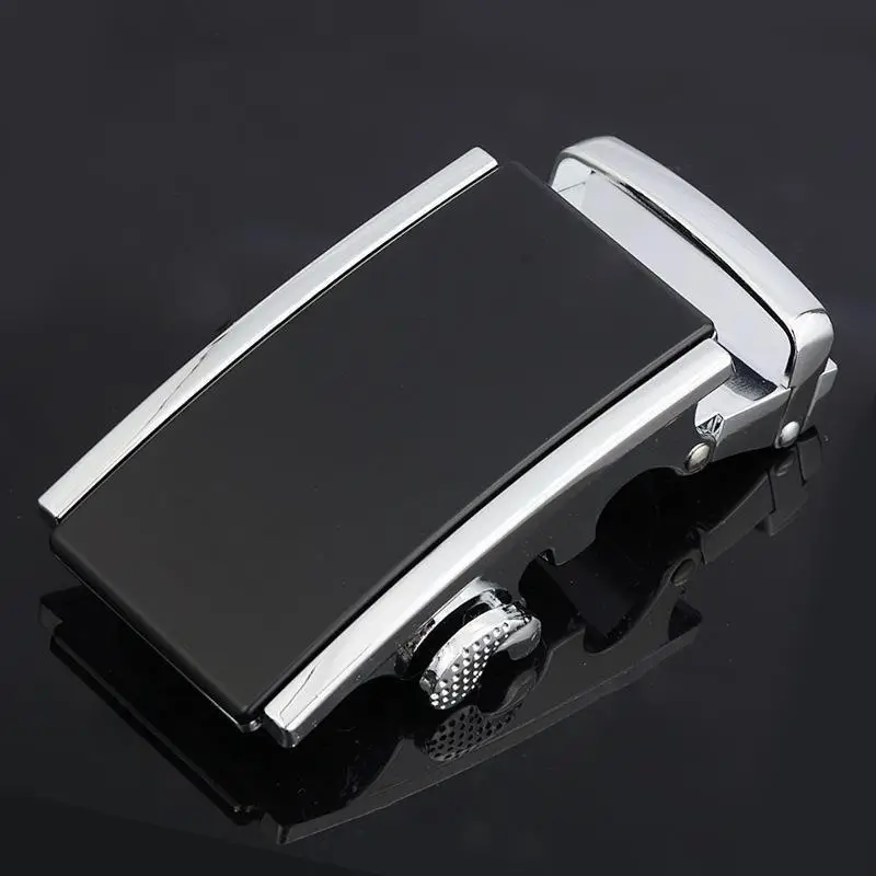 Men's Black Leather Belt with Gold Buckle - Image 8