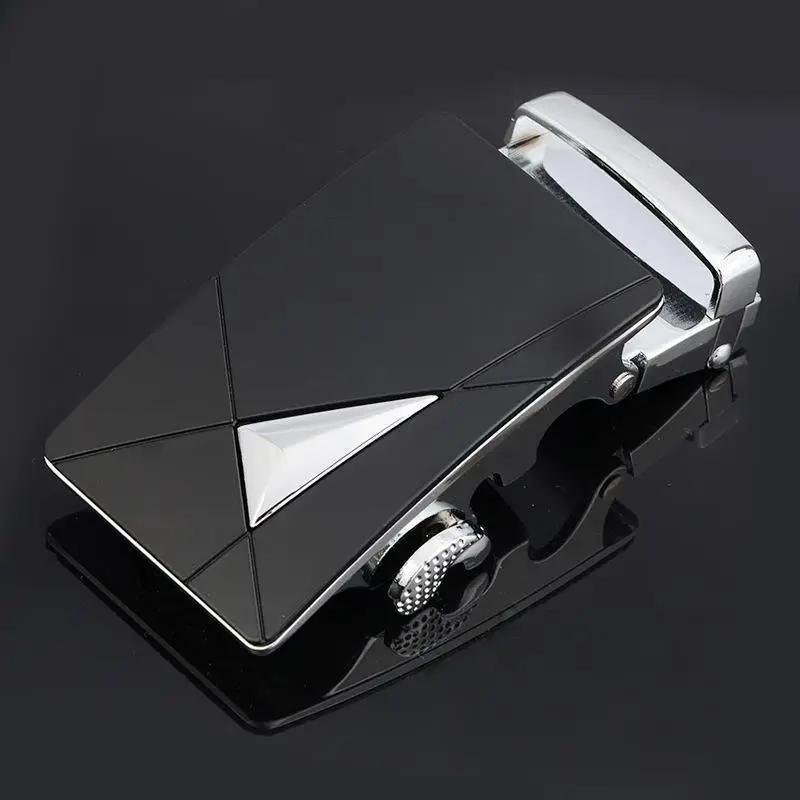Men's Black Leather Belt with Gold Buckle - Image 9