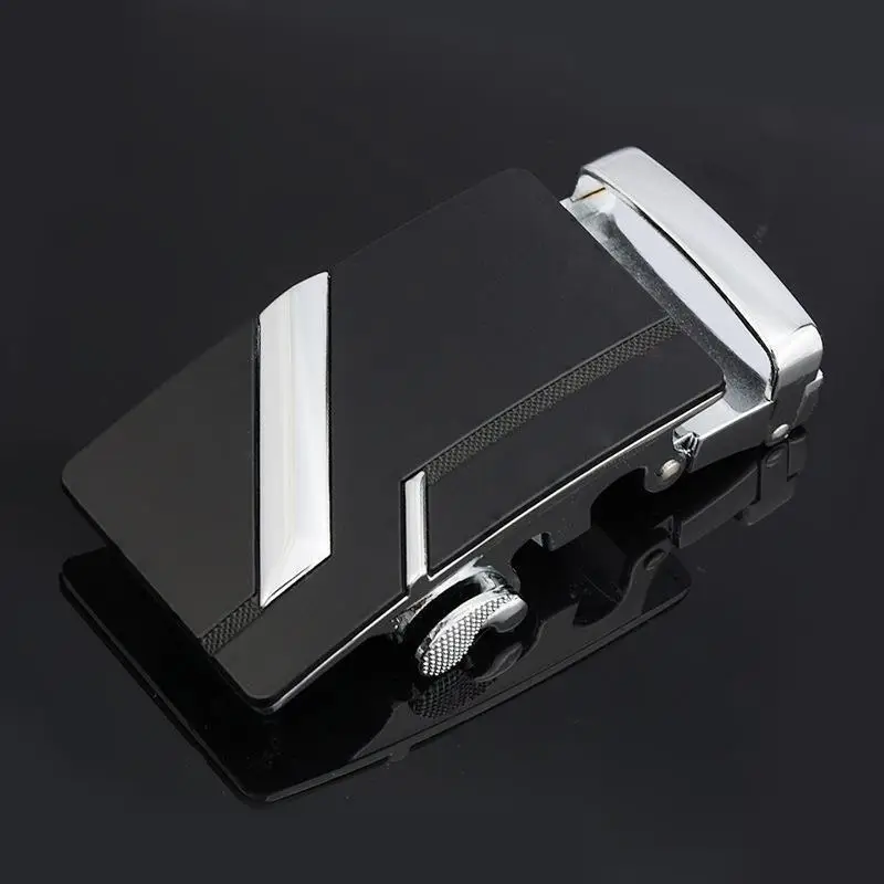 Men's Black Leather Belt with Gold Buckle - Image 6